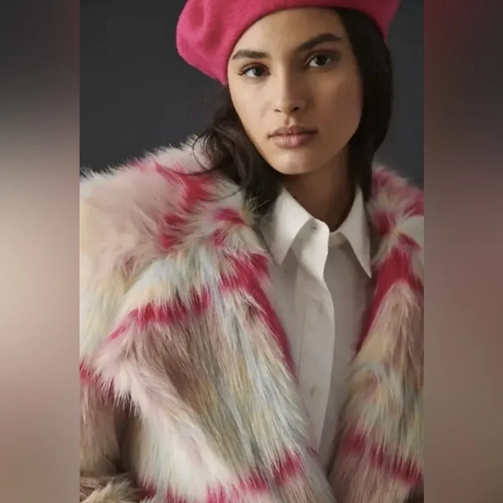 NVLT Faux Fur Long Coat Anthropologie